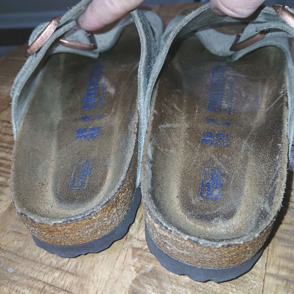 Birkenstock Arisona BS Suede Cork Sandals Stone/Tan/Taupe Womens EU 38 US 7/7.5 - Picture 13 of 15